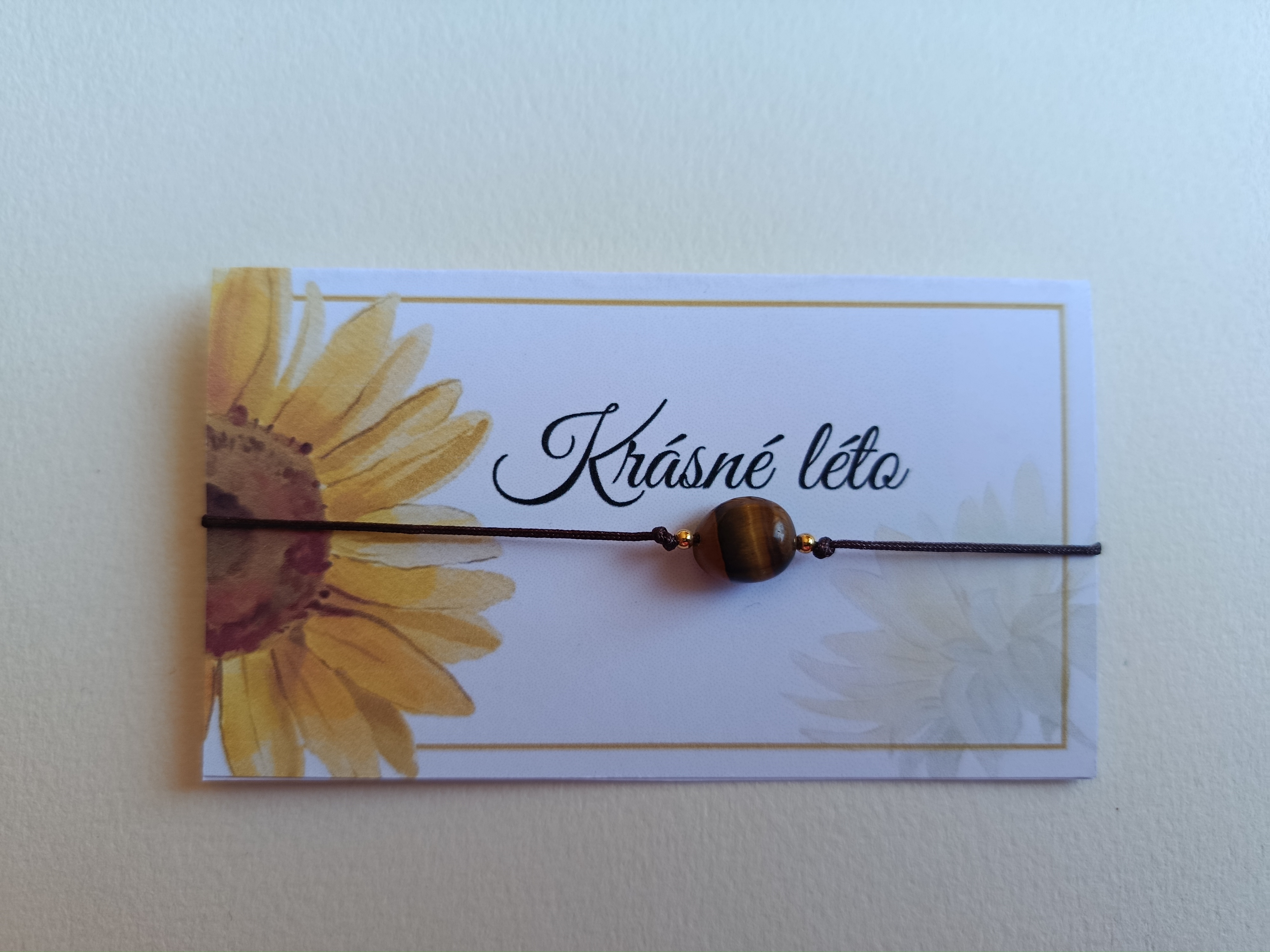 Náramek s kamínkem a přáním Krásné léto