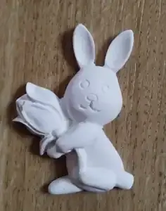 Králíček / zajíček s kyticí a magnetem