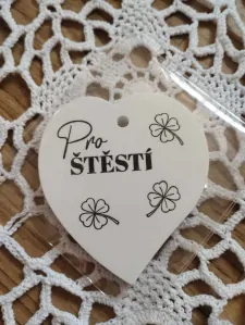 Srdíčko černobílé Pro štěstí