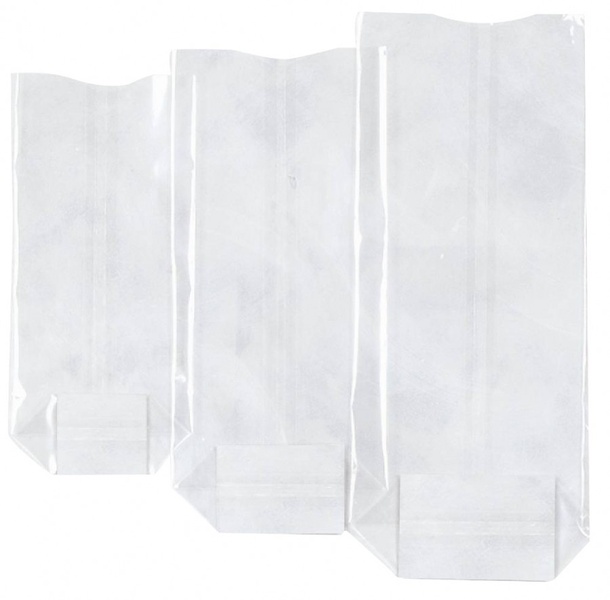 Celofánový sáček s křížovým dnem 200x360x80 mm