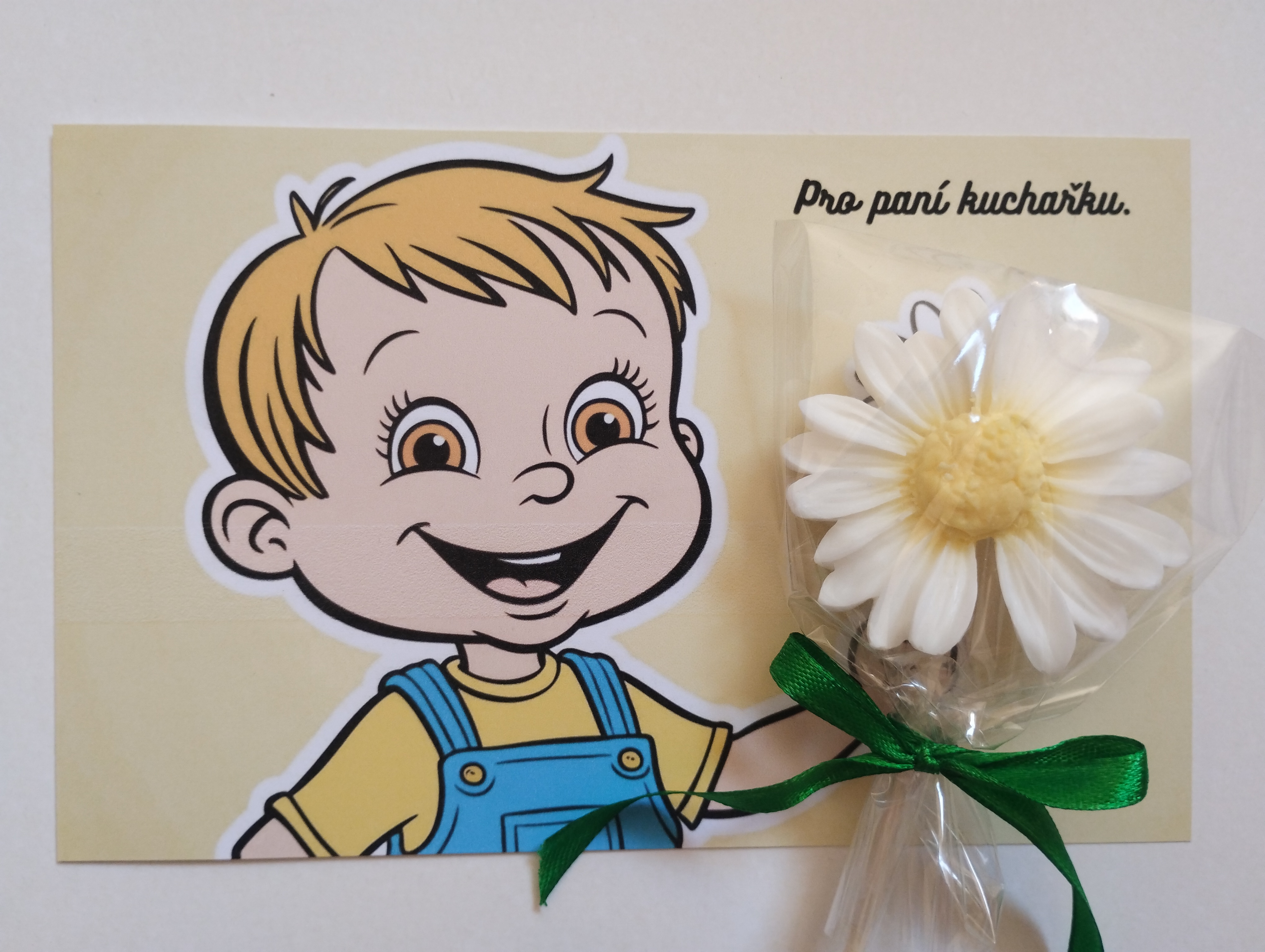 Mýdlová kytička pro paní kuchařku - chlapec