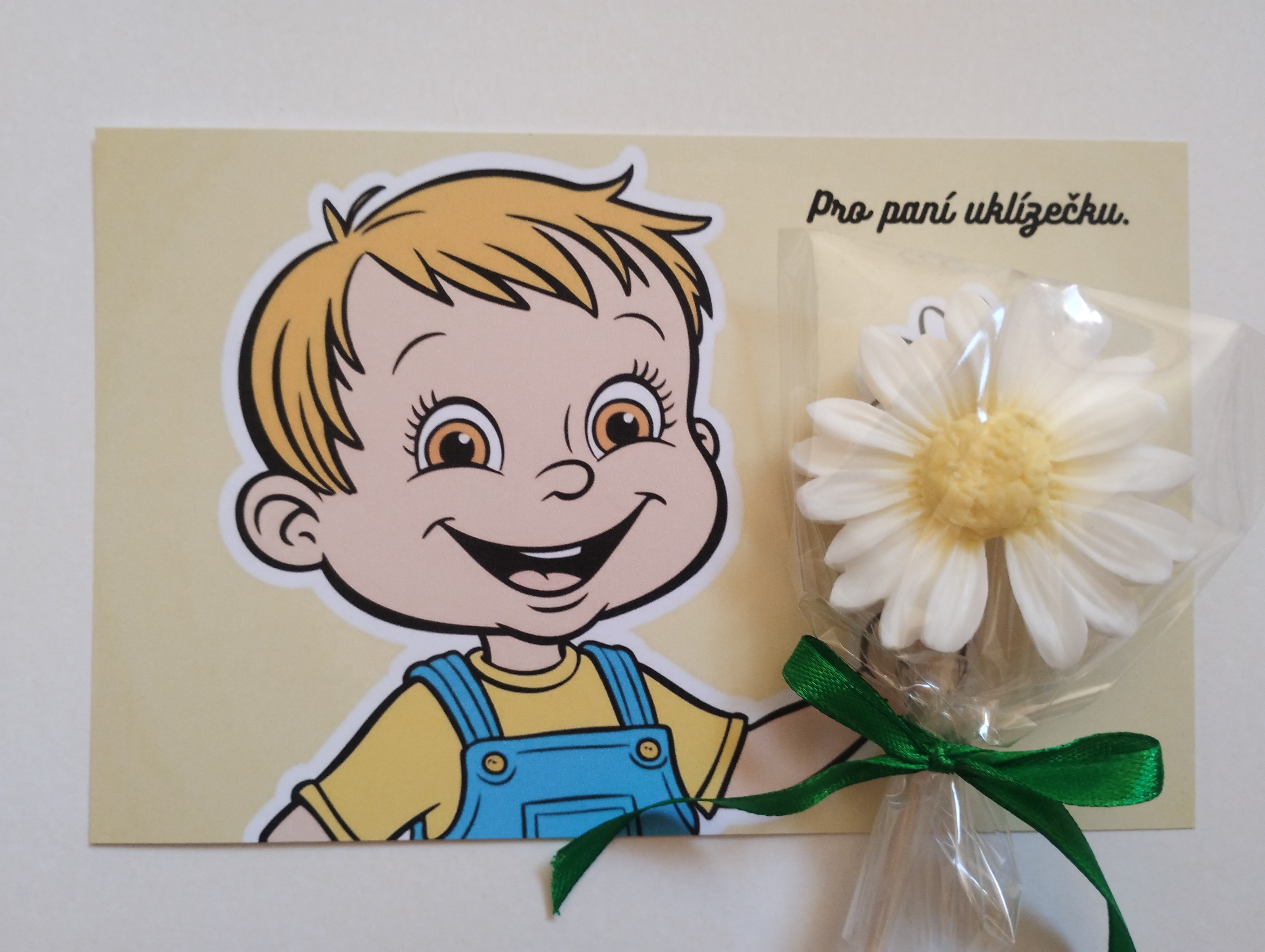 Mýdlová kytička pro paní uklízečku - chlapec