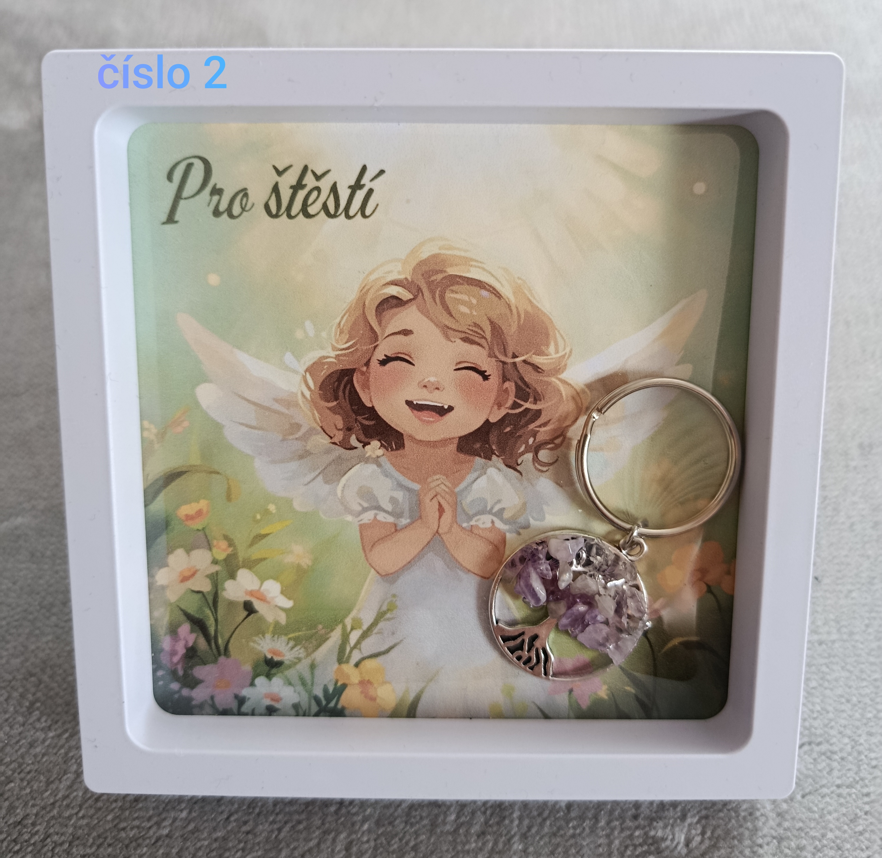 Klíčenka strom života s kamínky 