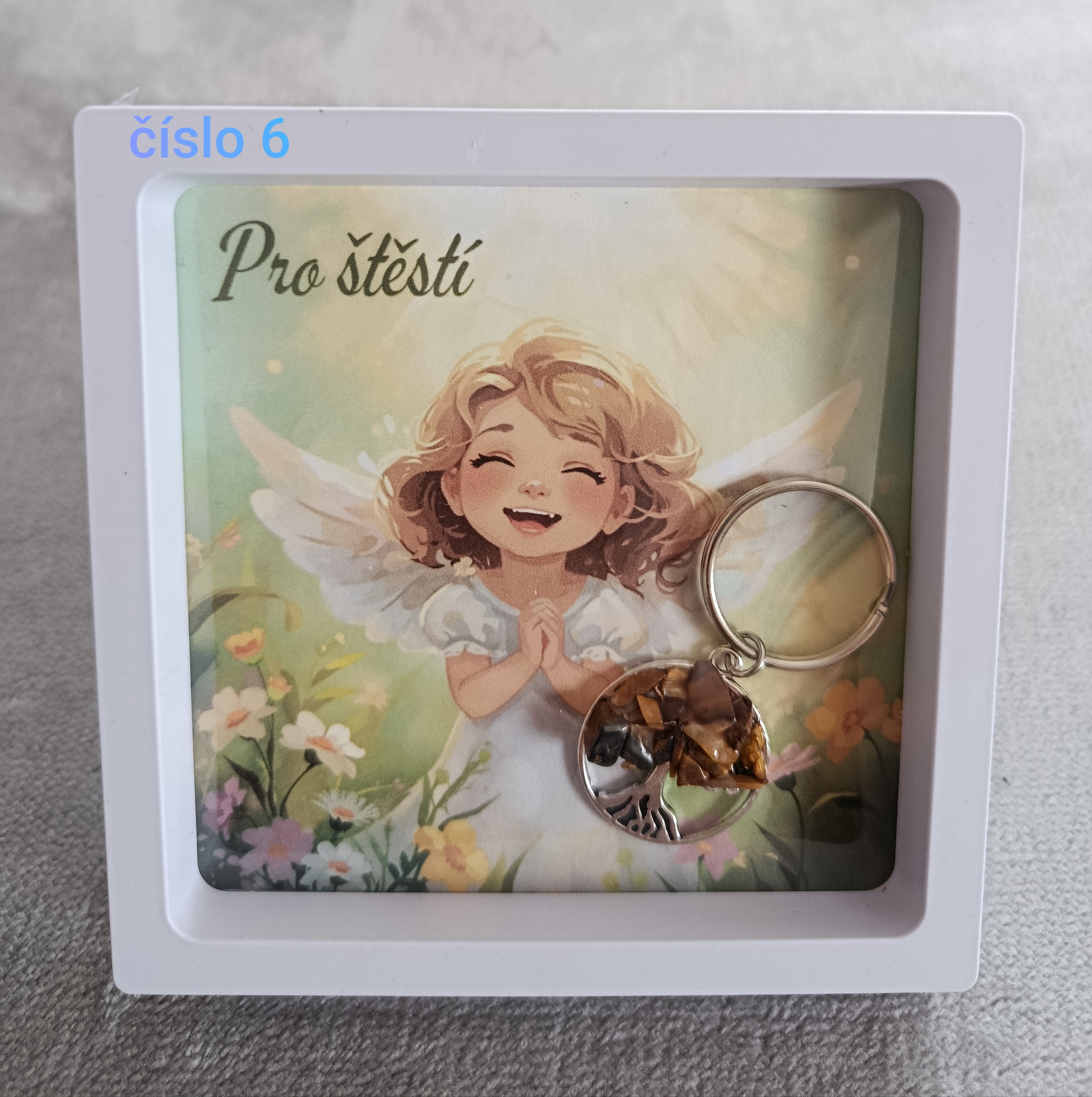 Klíčenka strom života s kamínky 